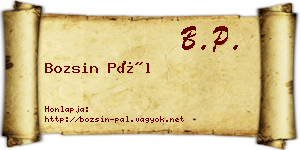 Bozsin Pál névjegykártya